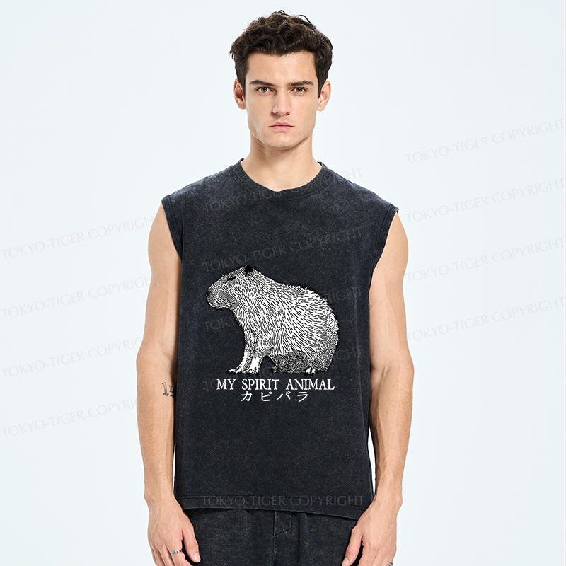 Tokyo-Tiger Capybara Spirit Washed Tank
