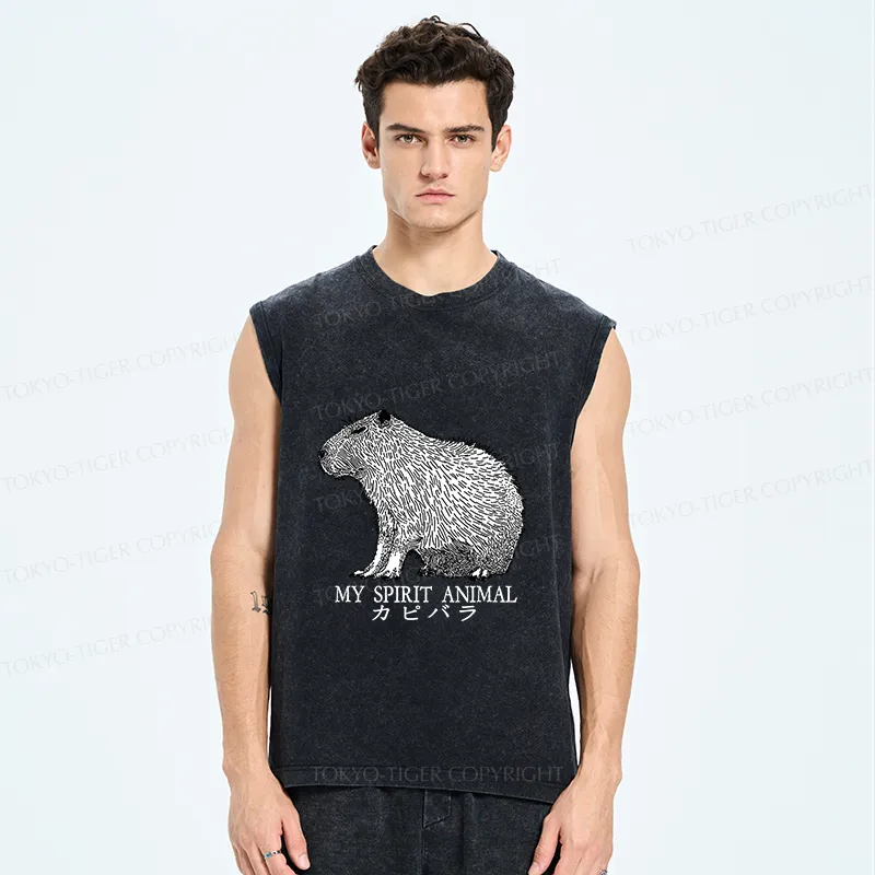 Tokyo-Tiger Capybara Spirit Washed Tank