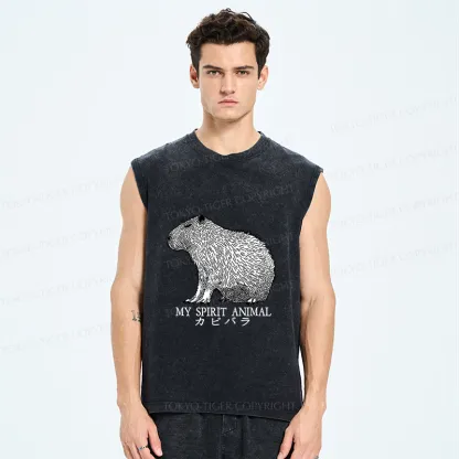 Tokyo-Tiger Capybara Spirit Washed Tank
