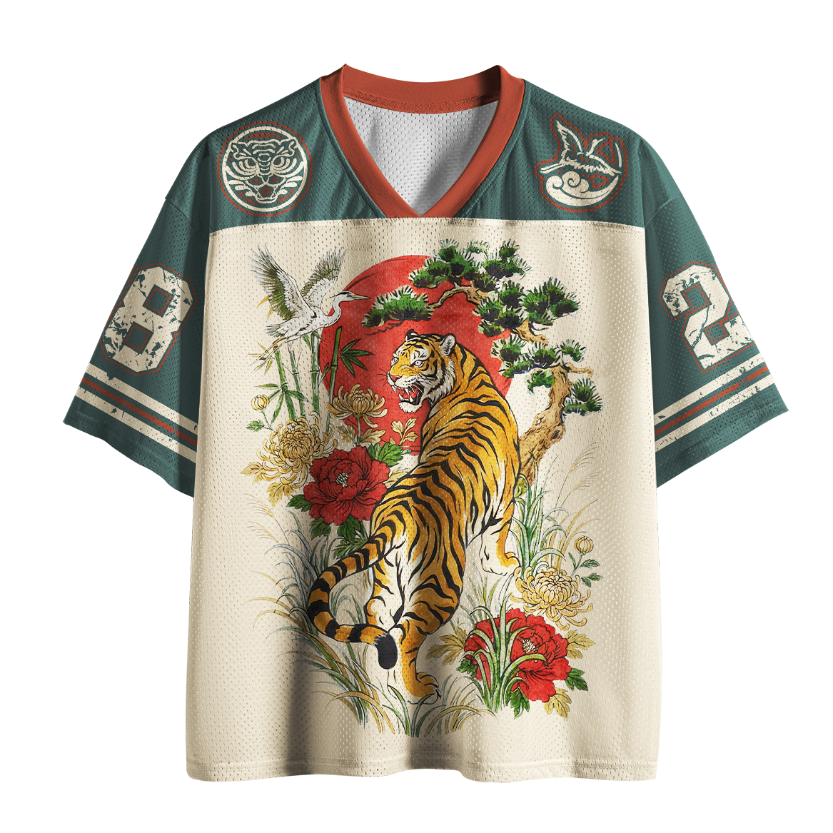 Tokyo-Tiger Mythic Tiger & Red Sun Crane Mesh Jersey