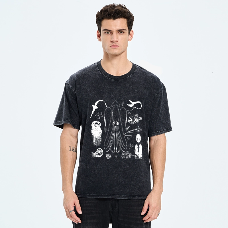 Tokyo-Tiger Vintage Deep Sea Creature Meme Washed T-Shirt