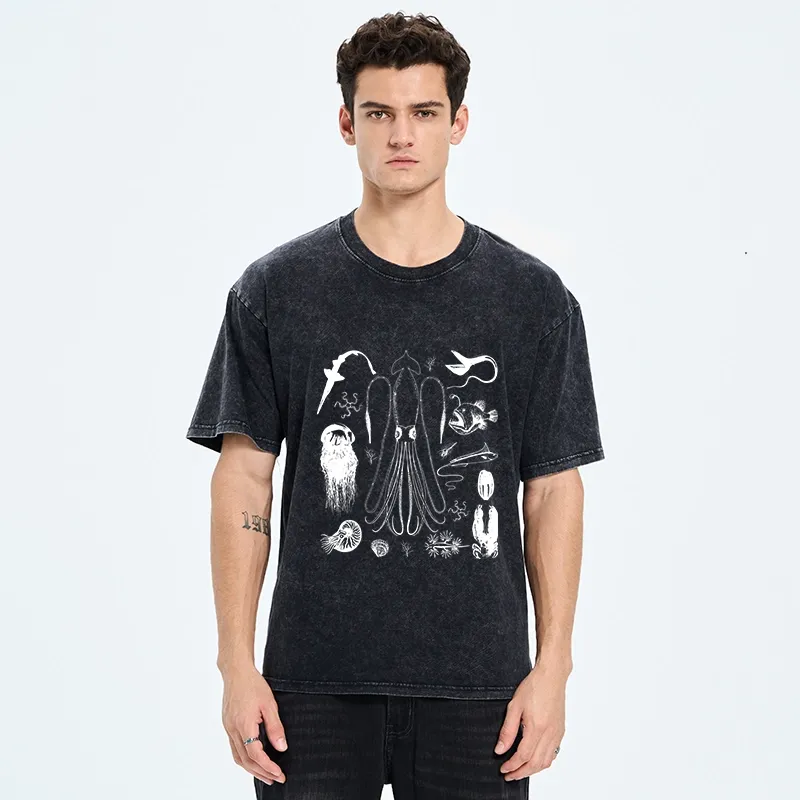Tokyo-Tiger Vintage Deep Sea Creature Meme Washed T-Shirt