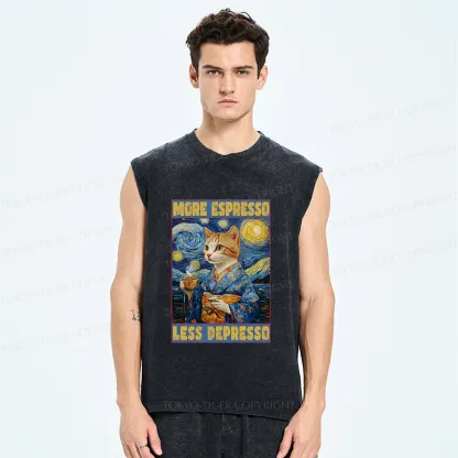 Tokyo-Tiger Funny More Espresso Less Depresso Washed Tank