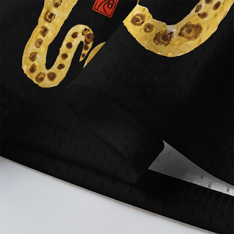 Tokyo-Tiger Golden Spotted Octopus Asian Print Mesh Jersey