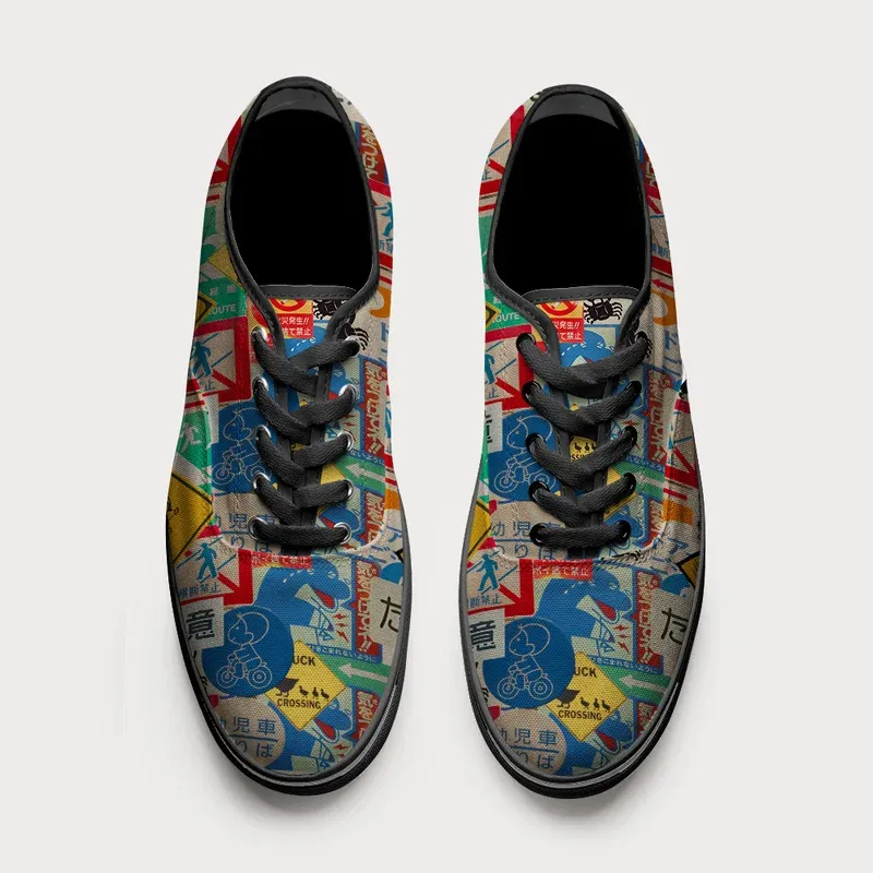 Tokyo-Tiger Playful Urban Sign Canvas Shoes