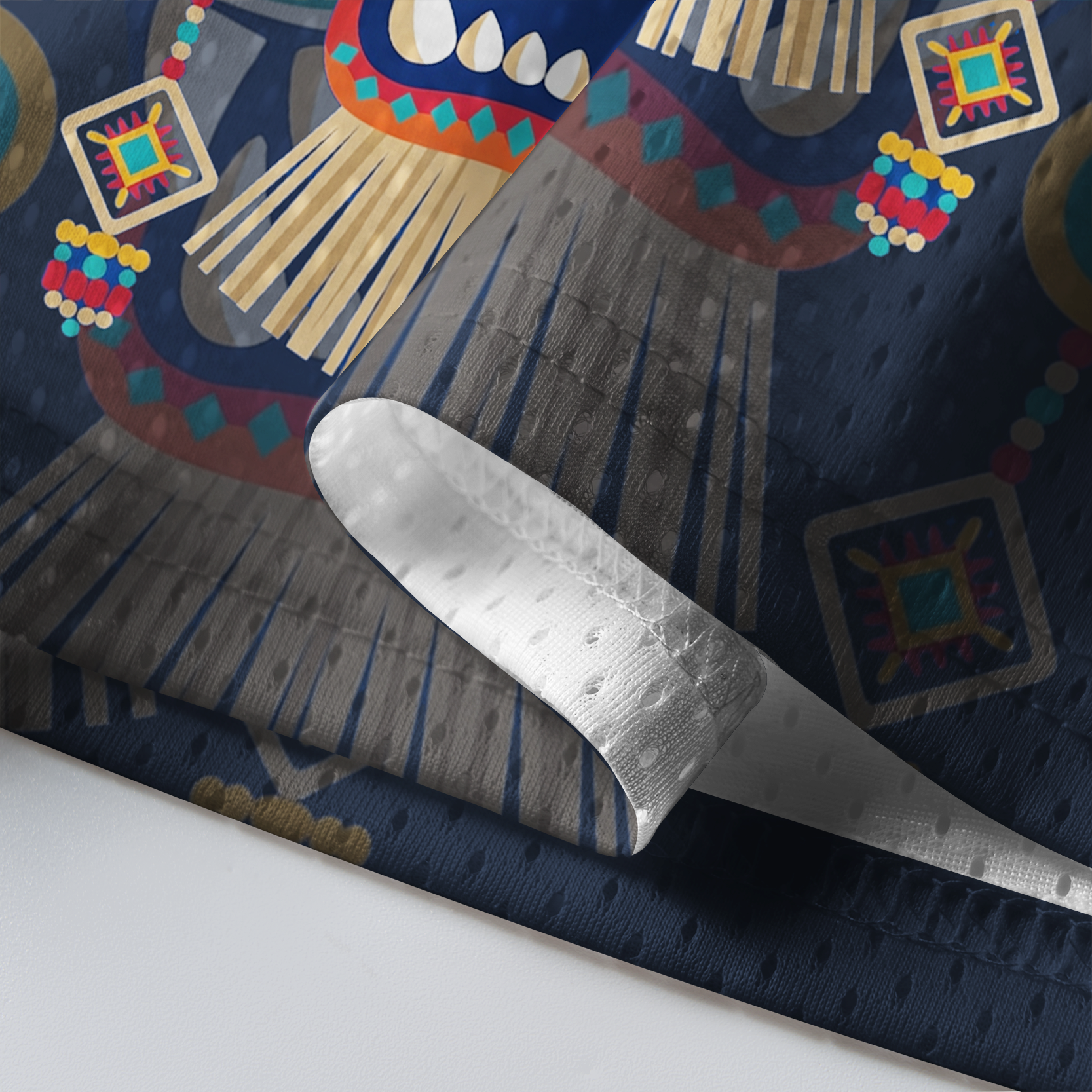 Tokyo-Tiger Tribal Folk Art Colorful Tiger Mesh Jersey