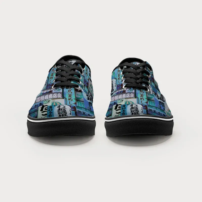 Tokyo-Tiger Tokyo Street Signs Blue Canvas Shoes
