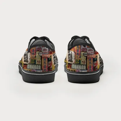 Tokyo-Tiger Tokyo Street Signs Orange Canvas Shoes