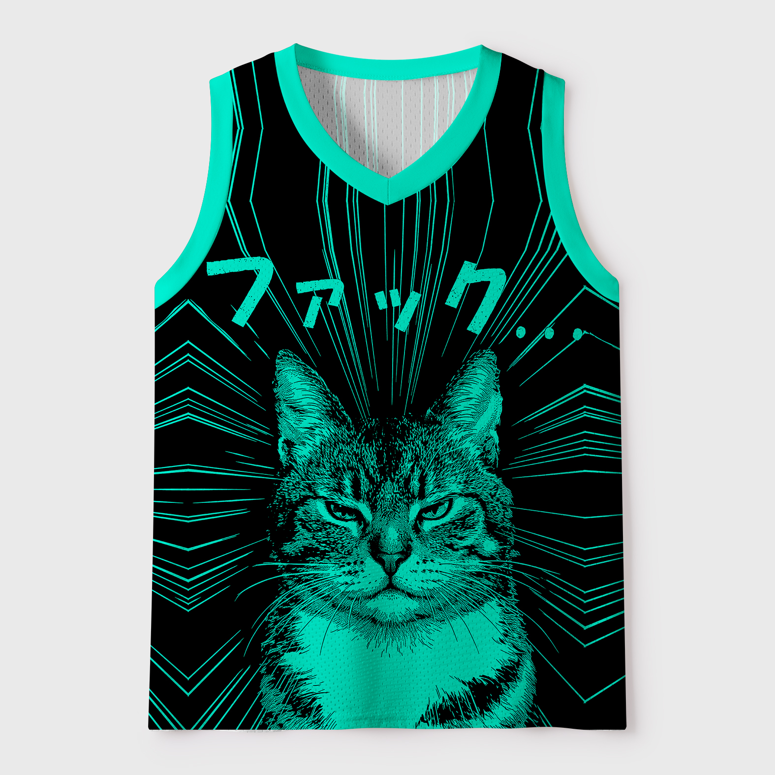 Tokyo-Tiger Angry Cat Mesh Tank Top