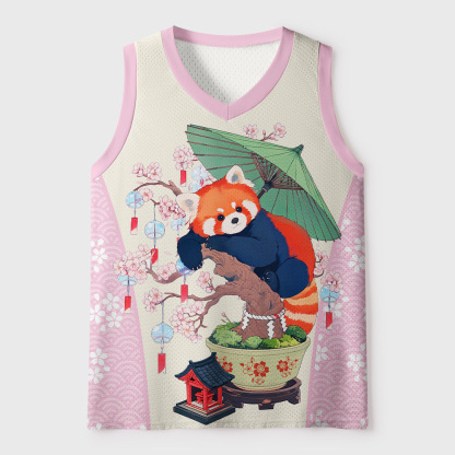 Tokyo-Tiger Sakura Red Panda Mesh Tank Top