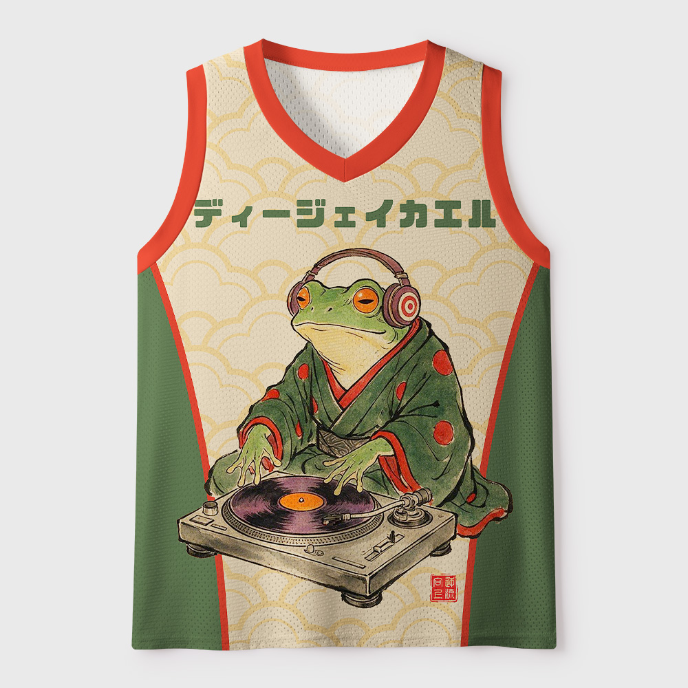 Tokyo-Tiger Japanese Kimono DJ Frog Mesh Tank Top