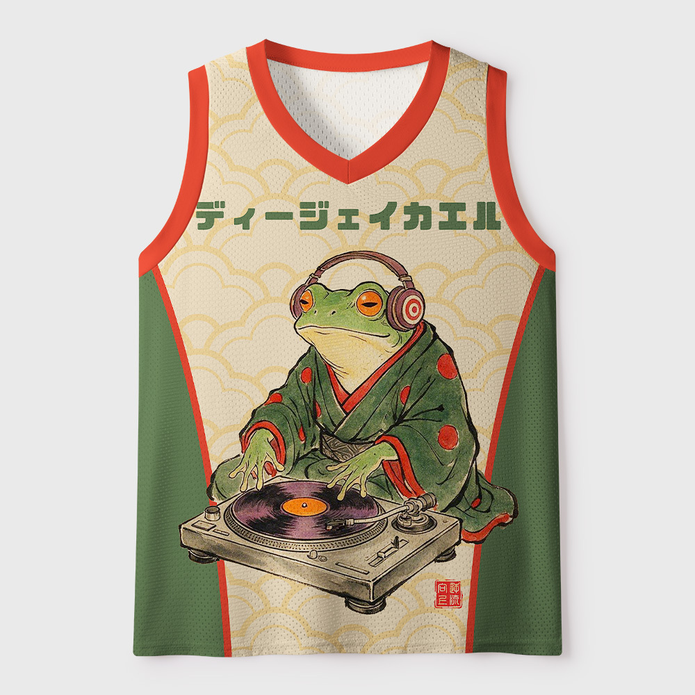 Tokyo-Tiger Japanese Kimono DJ Frog Mesh Tank Top