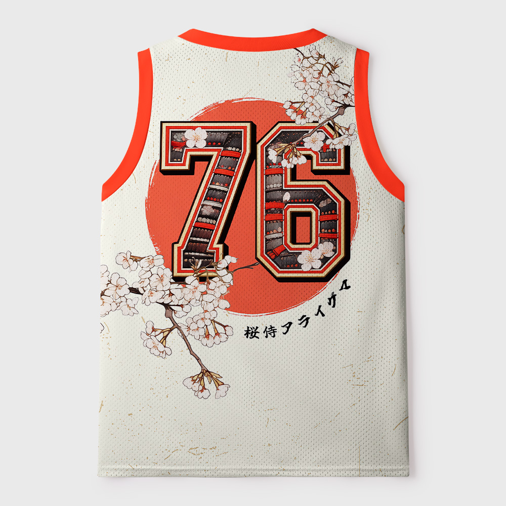 Tokyo-Tiger Sakura Japanese Raccoon Samurai Mesh Tank Top