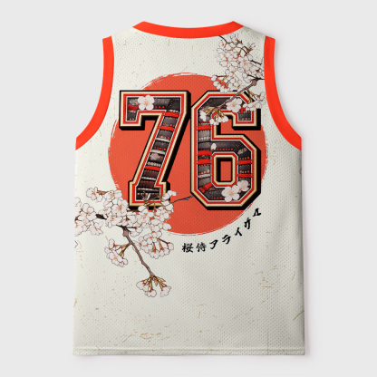 Tokyo-Tiger Sakura Japanese Raccoon Samurai Mesh Tank Top