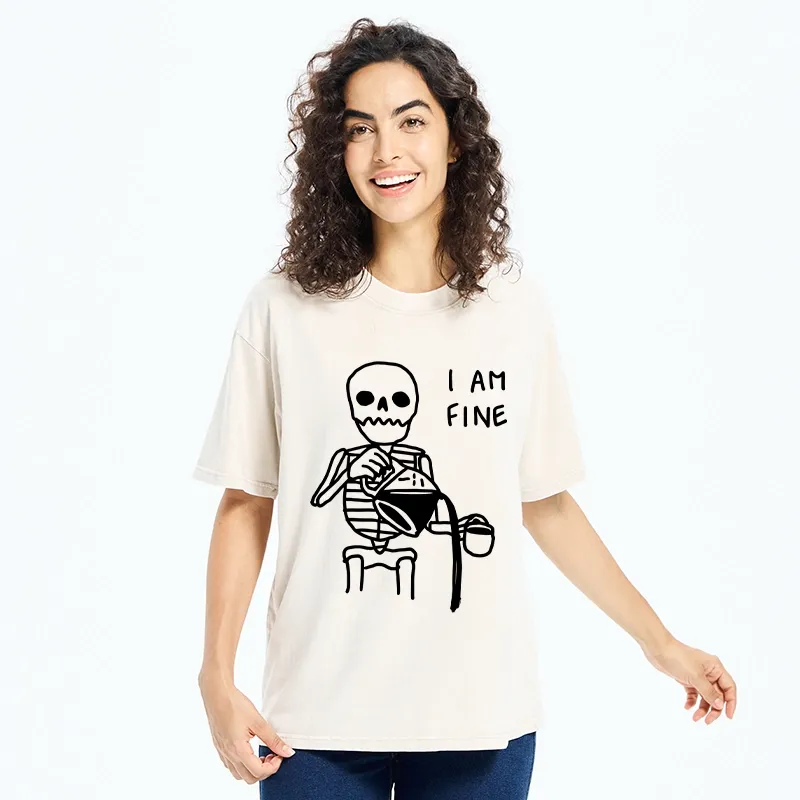 Tokyo-Tiger Skeleton Fake Calm Washed T-Shirt