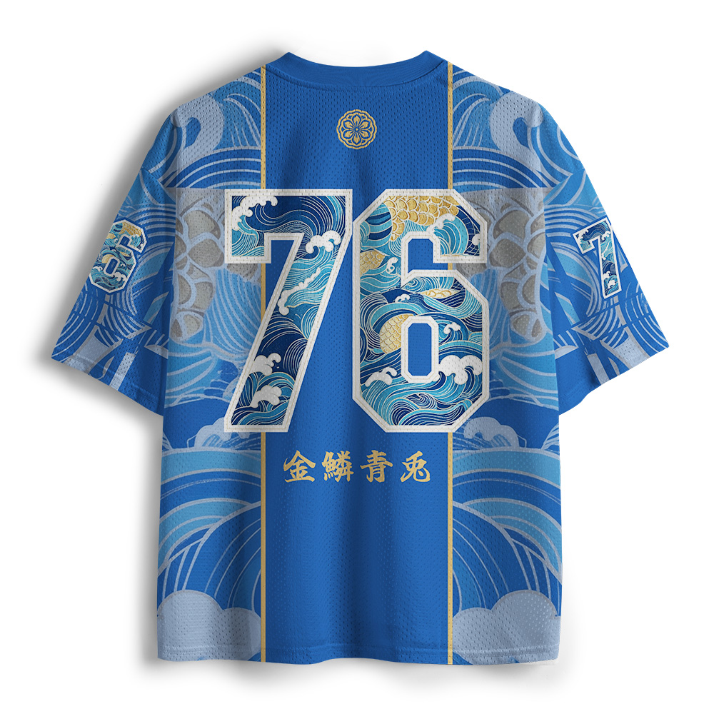 Tokyo-Tiger Golden Scale Blue Wave Rabbit Mesh Jersey