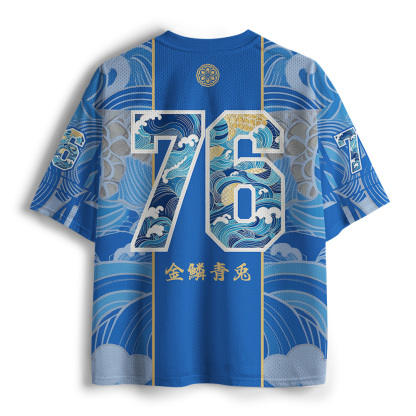 Tokyo-Tiger Golden Scale Blue Wave Rabbit Mesh Jersey