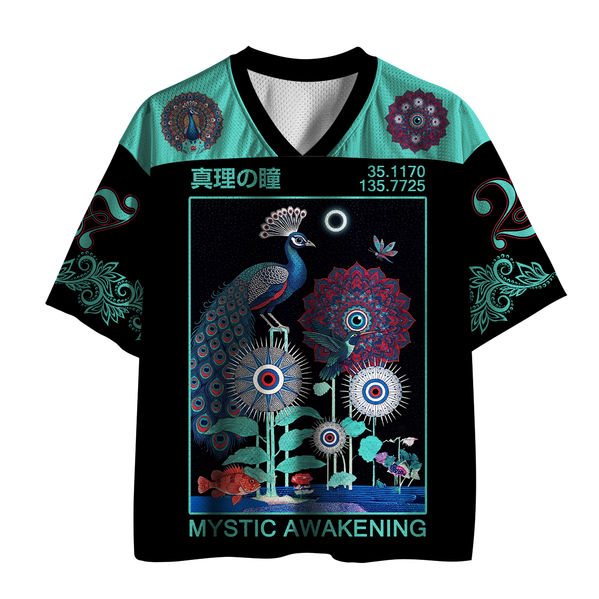 Tokyo-Tiger Eye of Truth Peacock Mandala Mesh Jersey