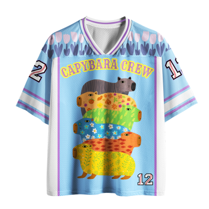 Tokyo-Tiger Pastel Tulip Capybara Squad No.12 Mesh Jersey