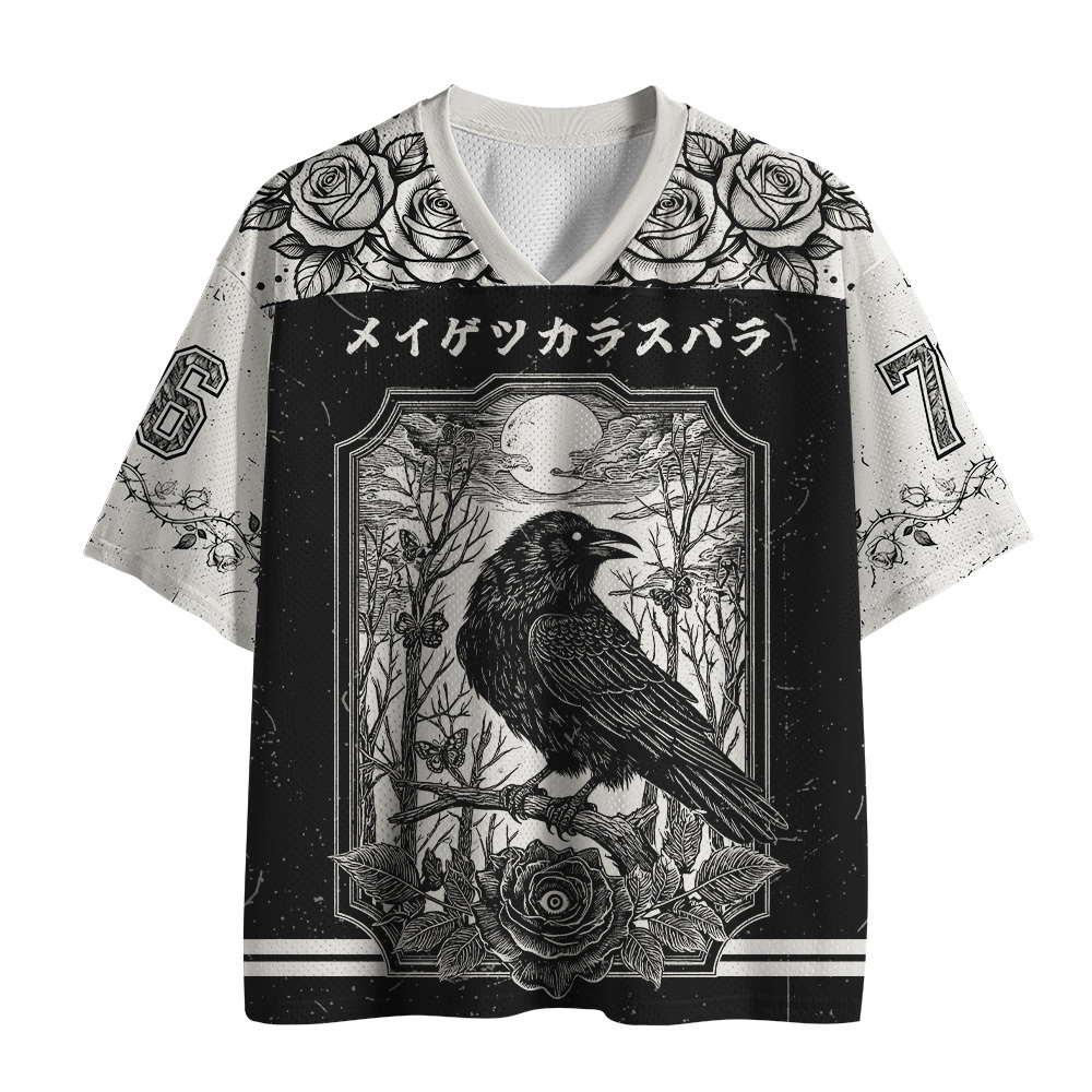 Tokyo-Tiger Moon Rose Crow Mesh Jersey
