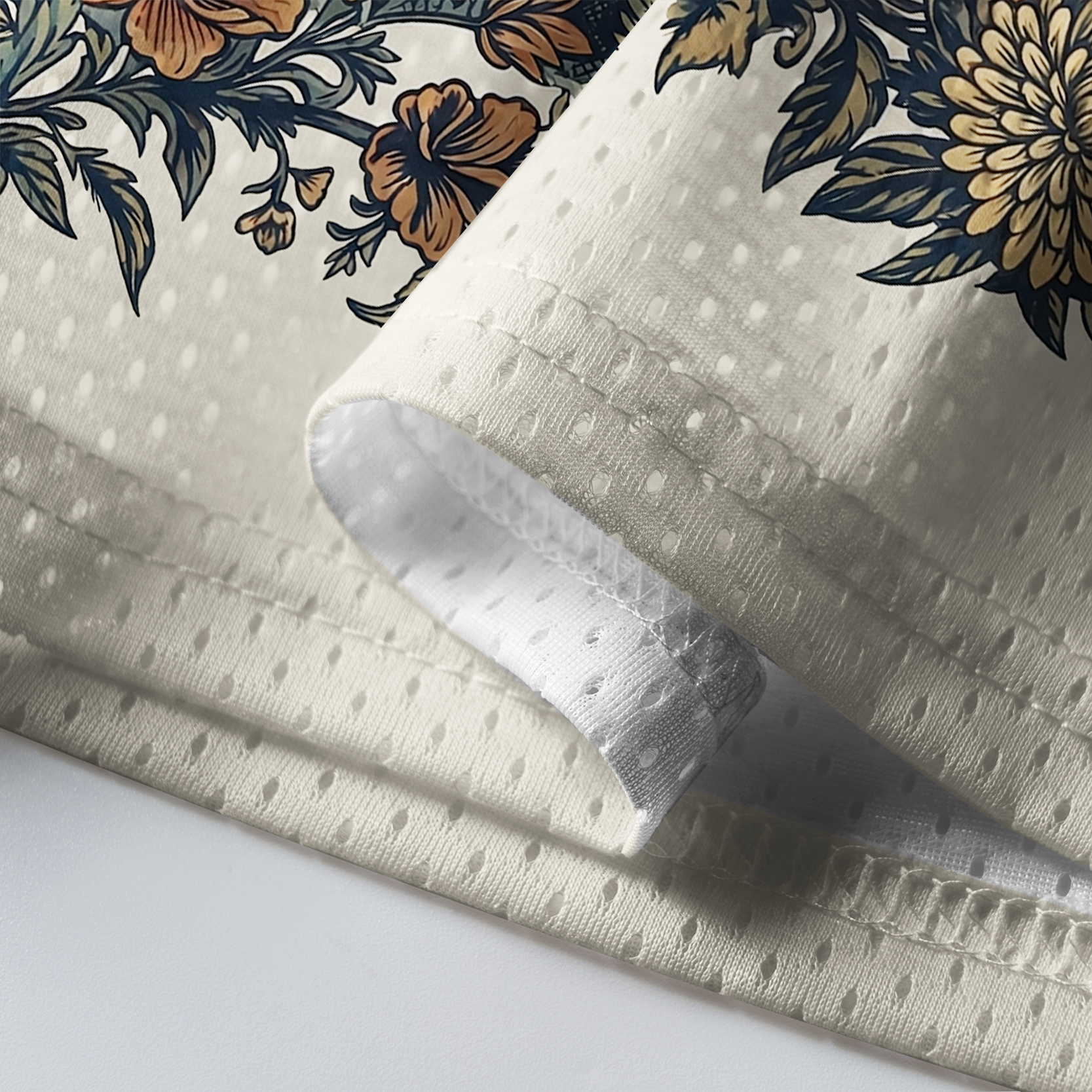Tokyo-Tiger Stay Chill Crane Capybara Oriental Pine Floral No.29 Mesh Jersey