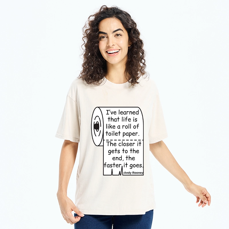 Tokyo-Tiger Life Toilet Paper Meme Washed T-Shirt