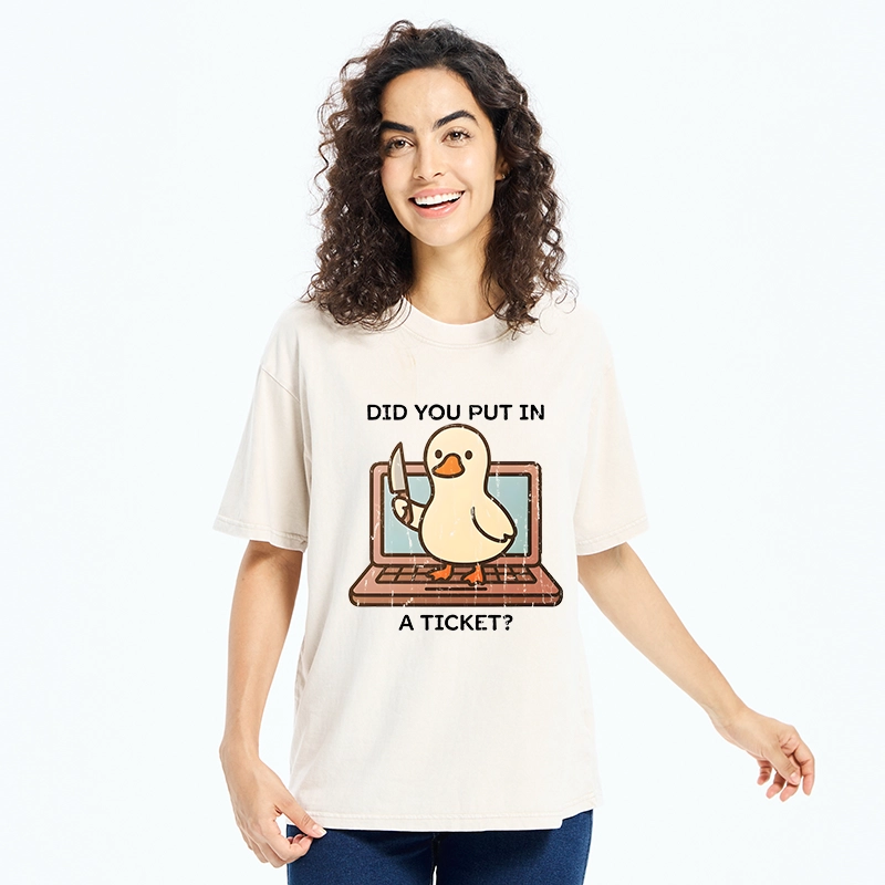 Tokyo-Tiger Ticket Duck Funny Meme Washed T-Shirt