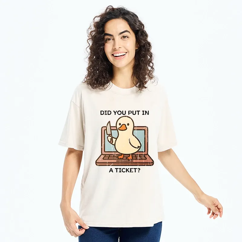 Tokyo-Tiger Ticket Duck Funny Meme Washed T-Shirt