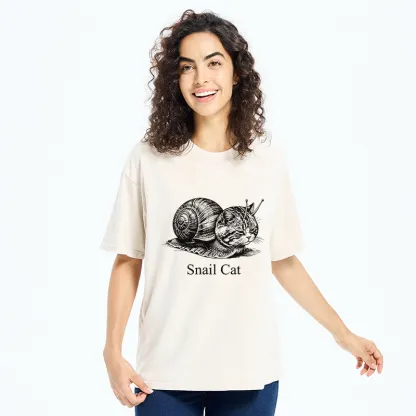 Tokyo-Tiger Weird Snail Cat Meme Washed T-Shirt