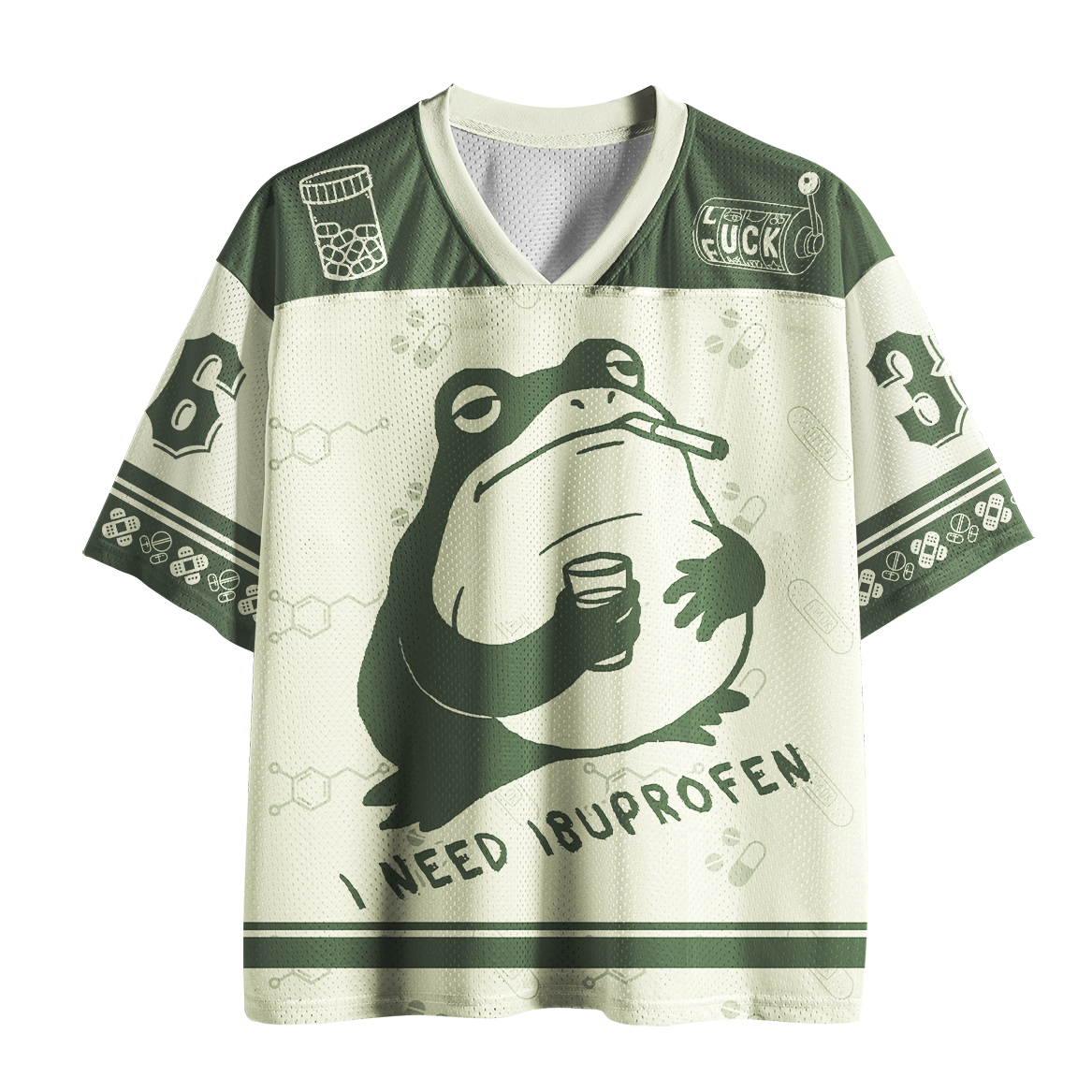 Tokyo-Tiger I Need Ibuprofen Tired Frog Mesh Jersey