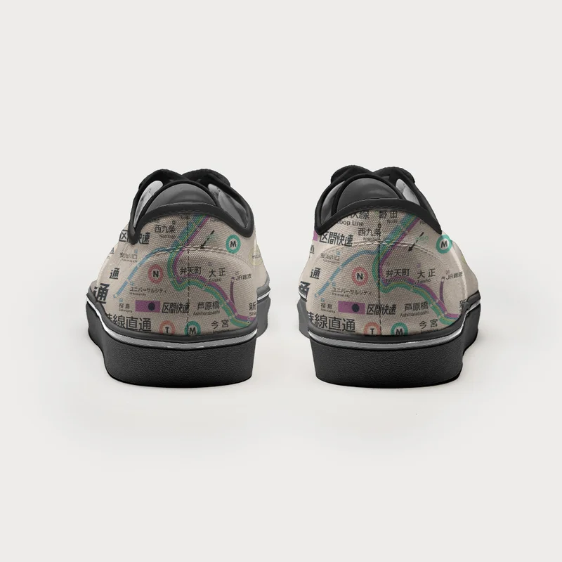 Tokyo-Tiger Japanese Train Routes Canvas Shoes