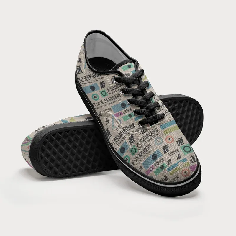 Tokyo-Tiger Japanese Train Routes Canvas Shoes