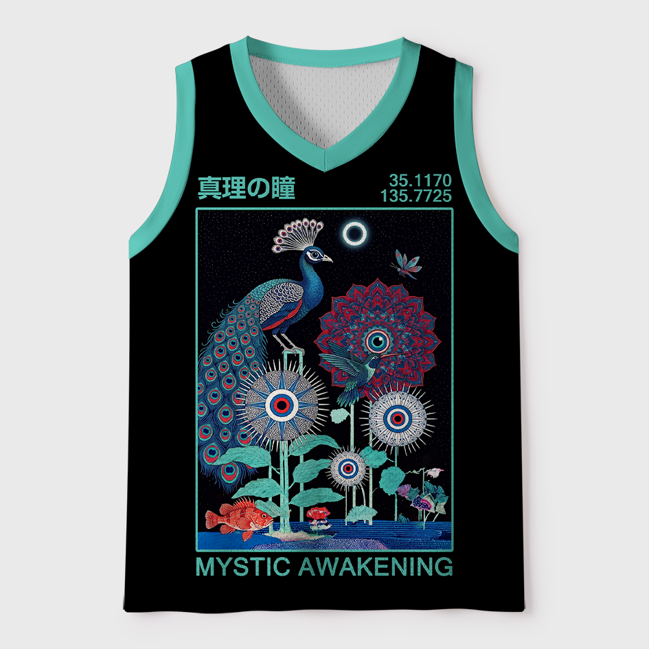 Tokyo-Tiger Eye of Truth Peacock Mandala Mesh Tank Top