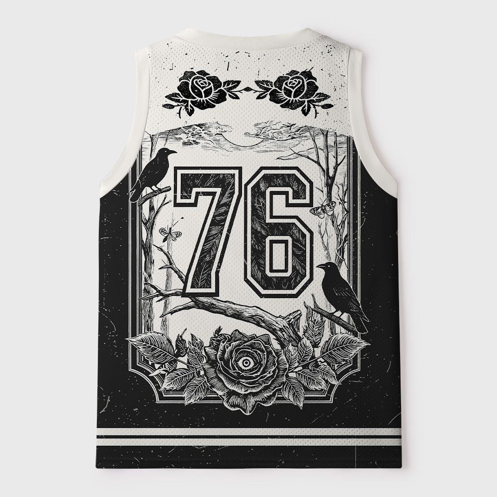 Tokyo-Tiger Moon Rose Crow Mesh Tank Top