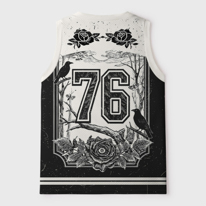 Tokyo-Tiger Moon Rose Crow Mesh Tank Top