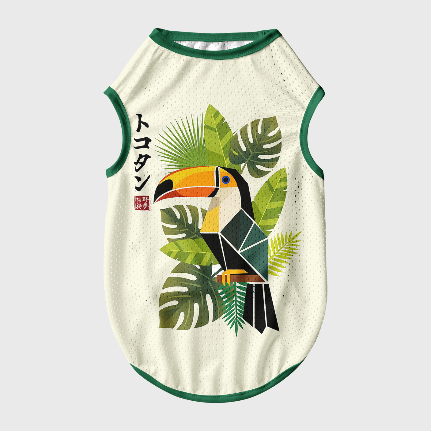 Tokyo-Tiger Tropical Toucan Paneled Long Pet Jersey