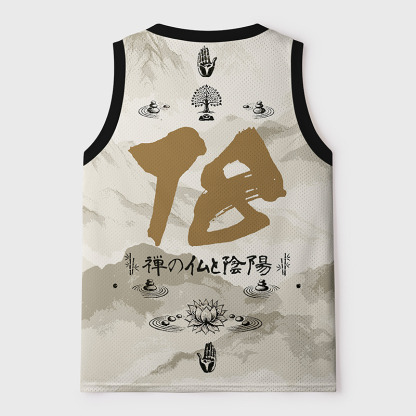 Tokyo-Tiger Zen Yin Yang Buddha Mesh Tank Top
