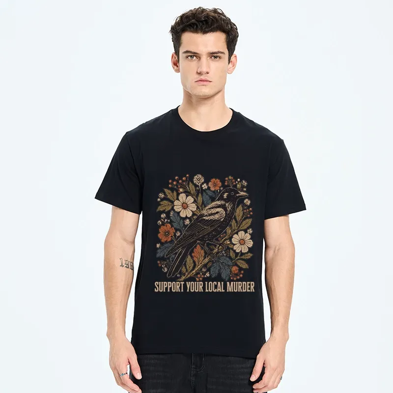Tokyo-Tiger Floral Crow Vintage Funny Meme Print Classic T-Shirt