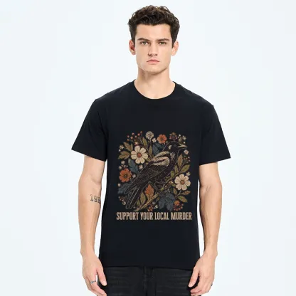 Tokyo-Tiger Floral Crow Vintage Funny Meme Print Classic T-Shirt