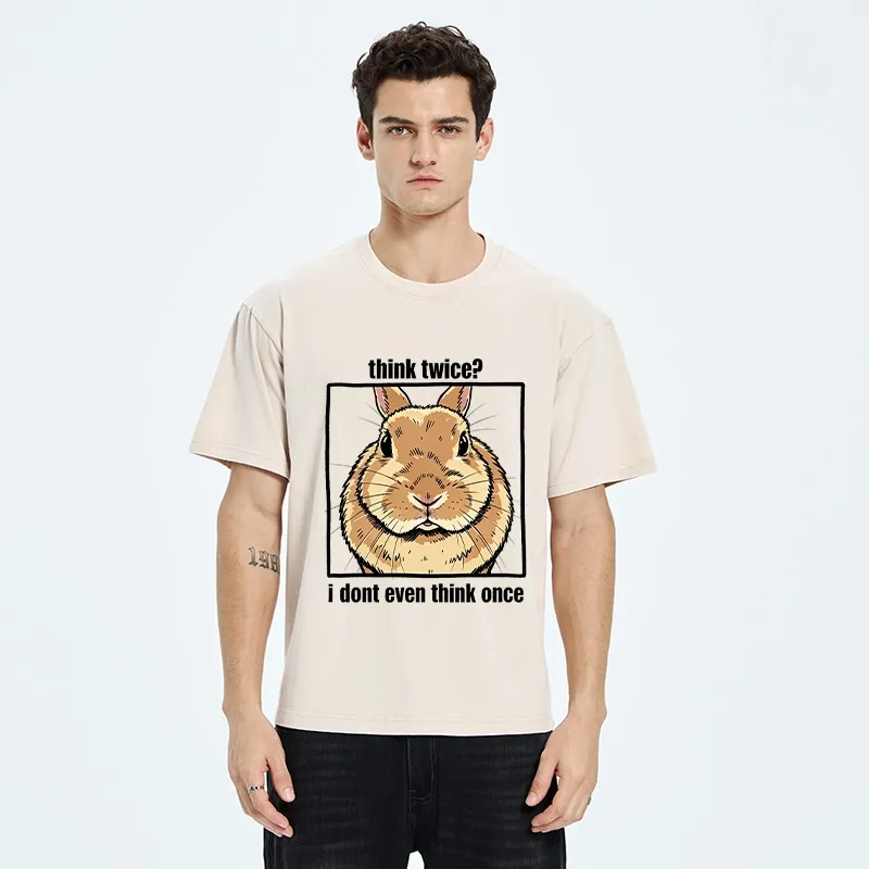 Tokyo-Tiger Funny Carefree Rabbit Meme Washed T-Shirt
