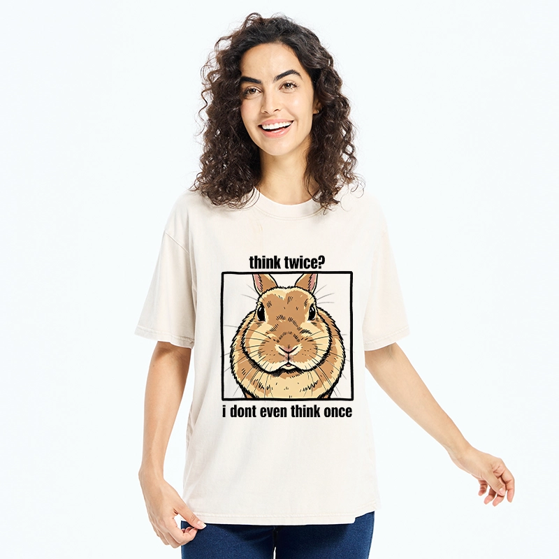 Tokyo-Tiger Funny Carefree Rabbit Meme Washed T-Shirt