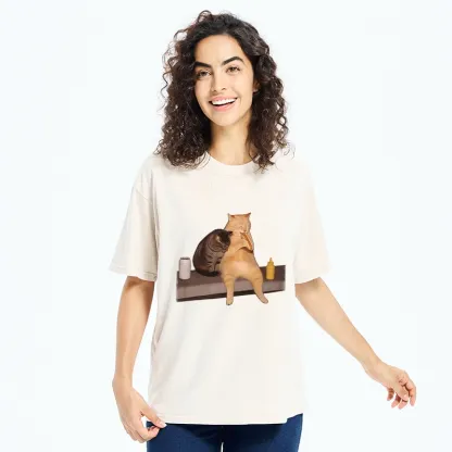 Tokyo-Tiger Hot Dog Snack Cats Washed T-Shirt