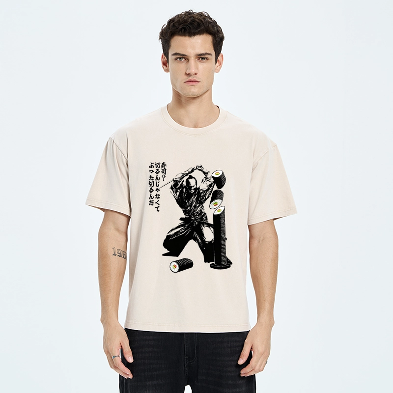 Tokyo-Tiger Samurai Sushi Slice Washed T-Shirt