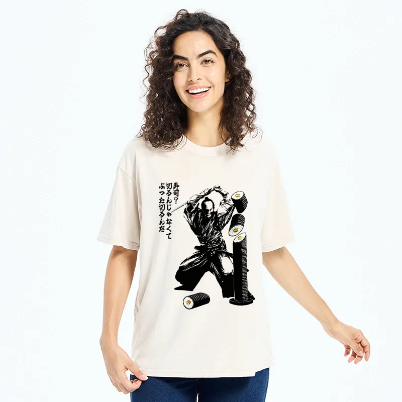 Tokyo-Tiger Samurai Sushi Slice Washed T-Shirt