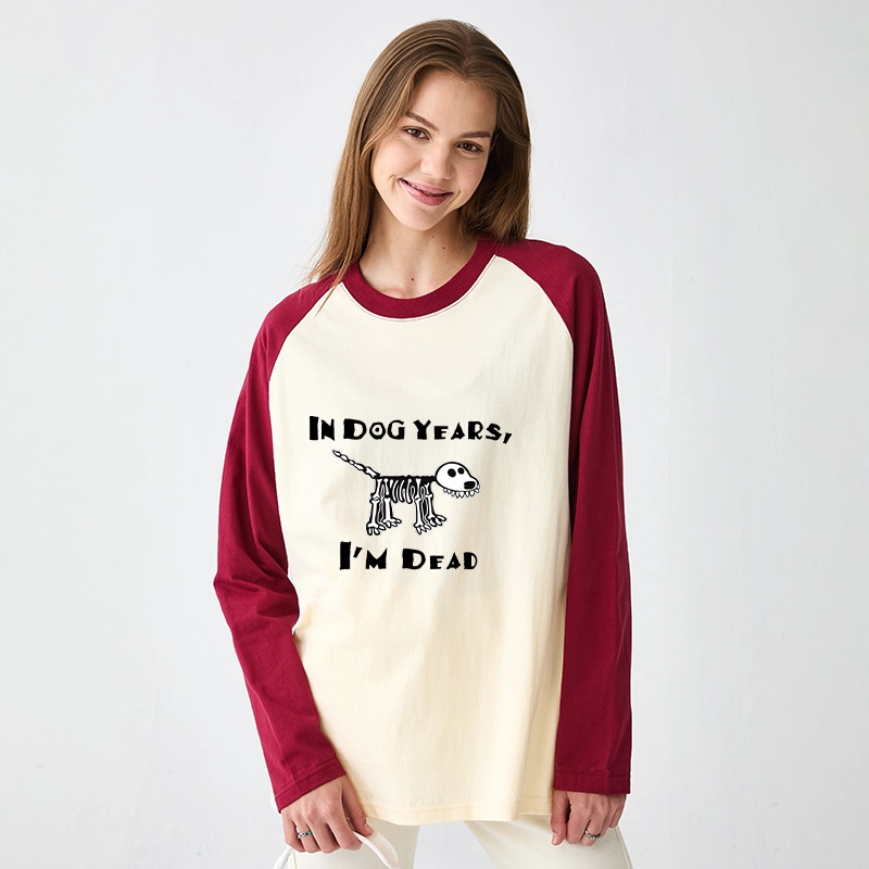 Tokyo-Tiger Funny Meme Old Dog Dead In Dog Years Vibe Raglan Long Sleeve T-shirt