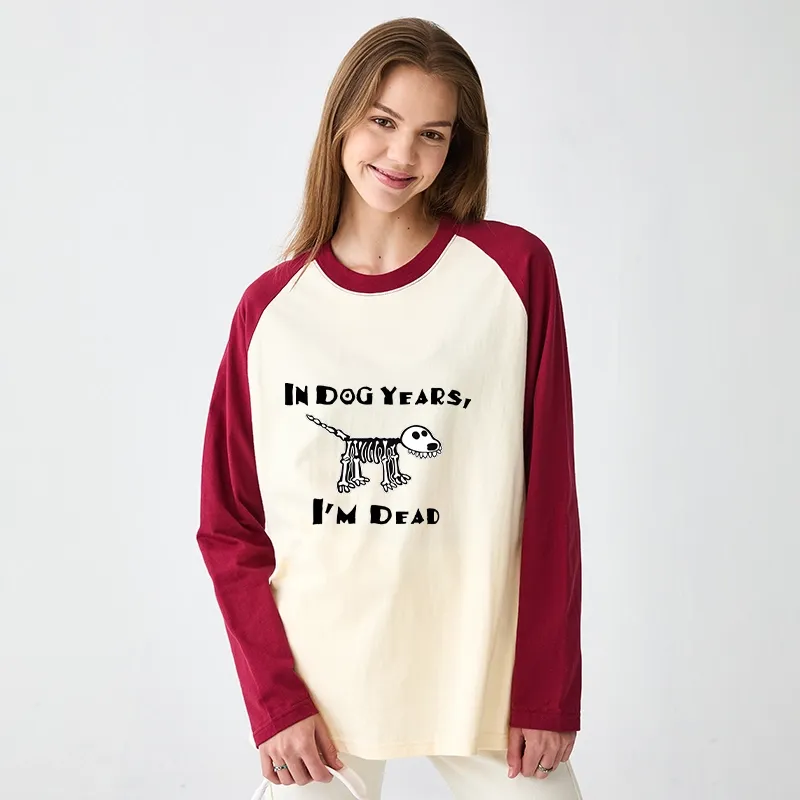 Tokyo-Tiger Funny Meme Old Dog Dead In Dog Years Vibe Raglan Long Sleeve T-shirt
