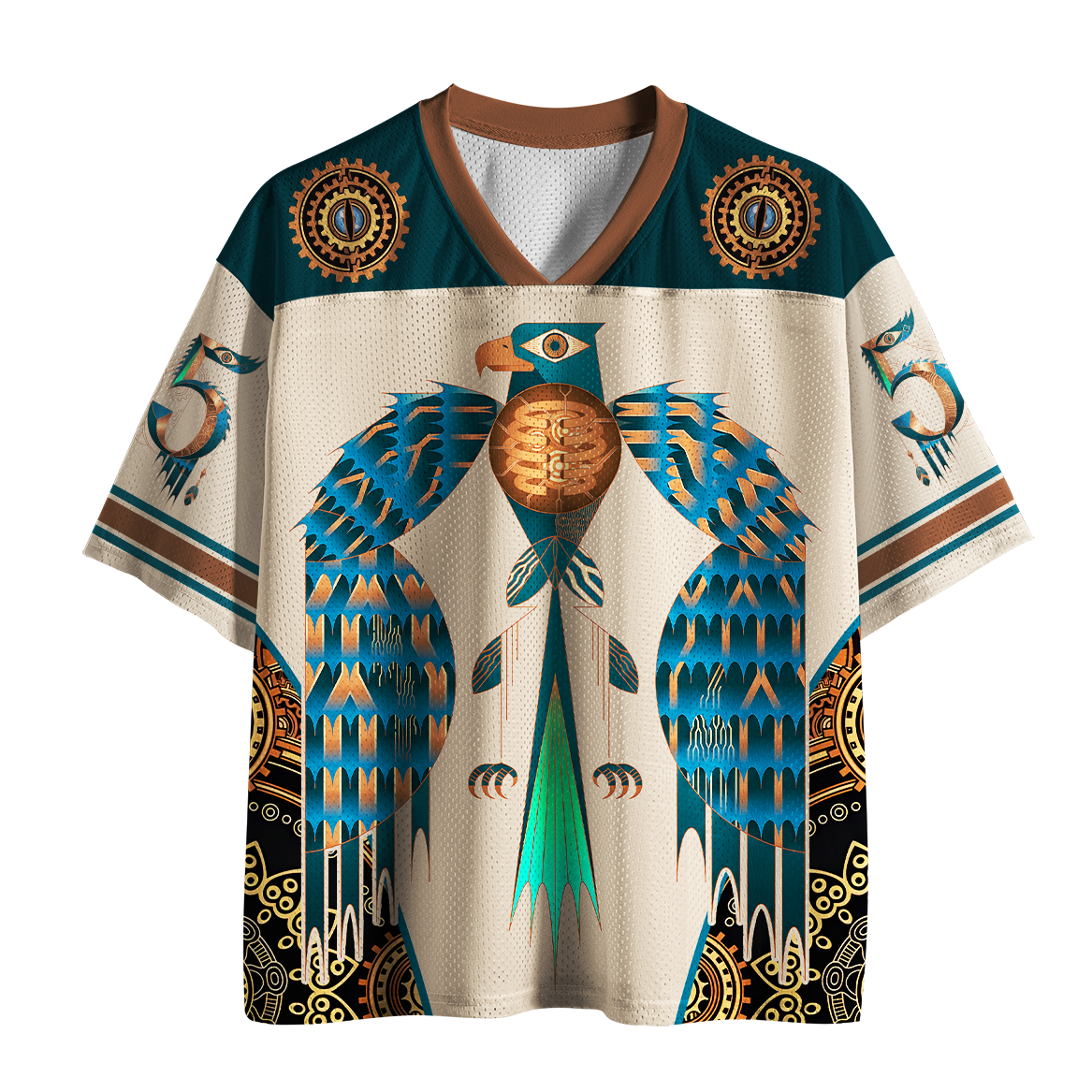 Tokyo-Tiger Mechanical Steampunk Eagle Wing of Firmament Mesh Jersey