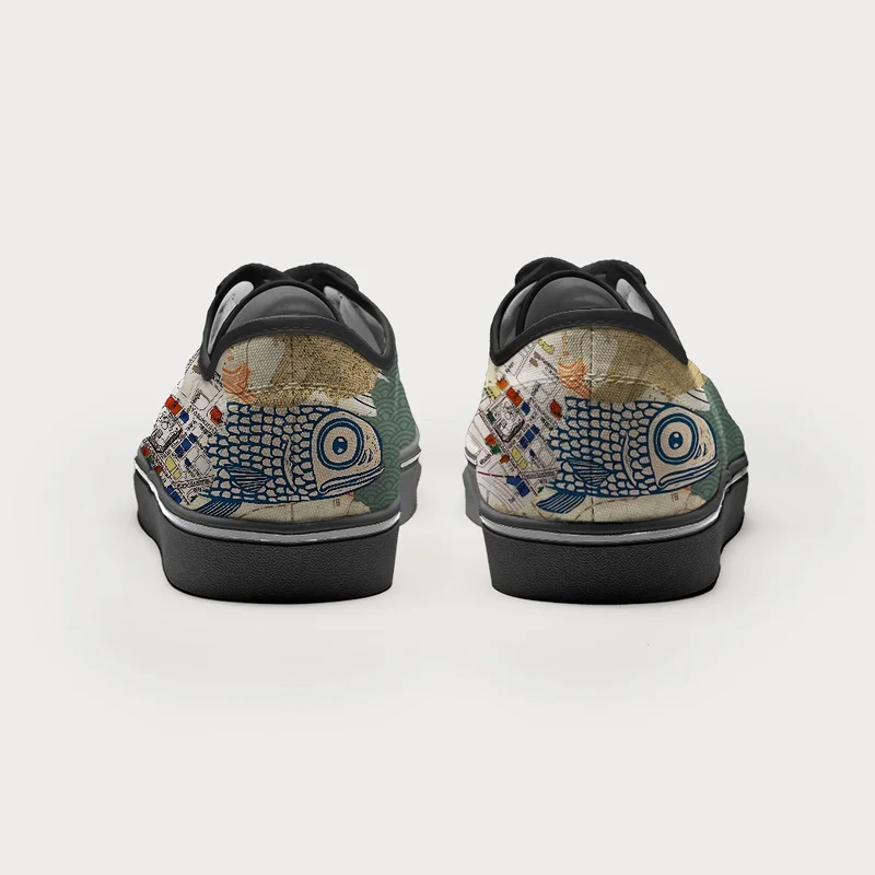 Tokyo-Tiger Old Tokyo Maps Canvas Shoes