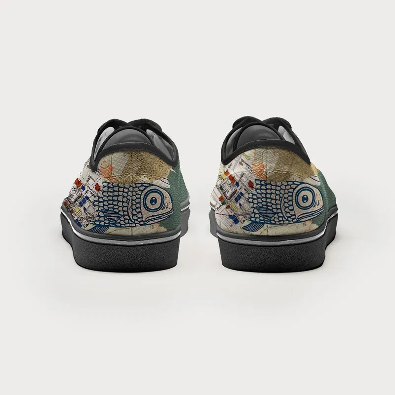 Tokyo-Tiger Old Tokyo Maps Canvas Shoes