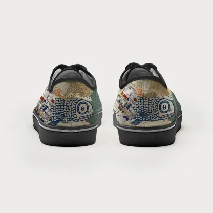 Tokyo-Tiger Old Tokyo Maps Canvas Shoes